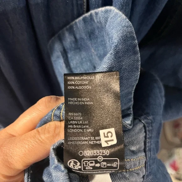 NWT Anthropologie Pilcro Short Sleeve Denim Button-Up Midi Shirt Dress - Picture 10 of 11